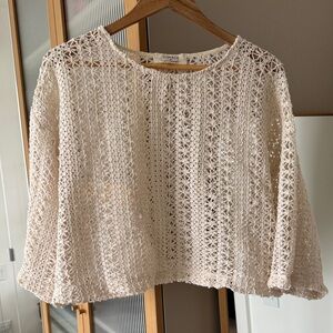 L*Space Crochet Women's Blouse in Cream
